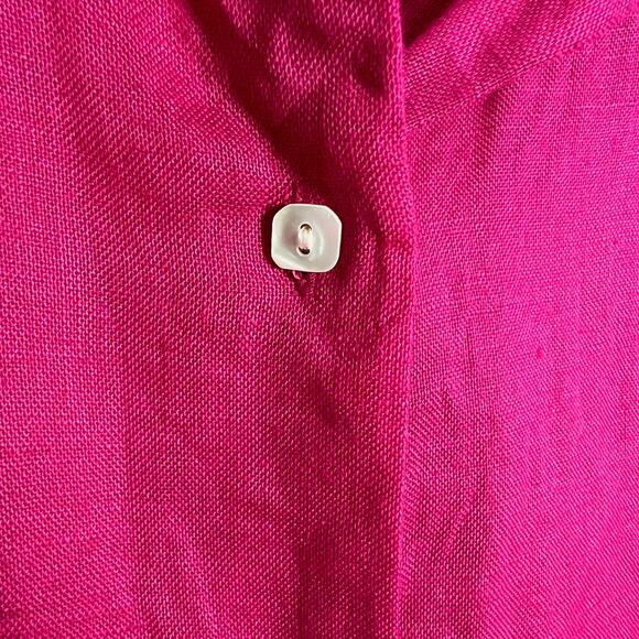 Talbots Women's Size 16 Raspberry Pink Irish Linen Button Up Long Sleeve Shirt - Picture 4 of 7